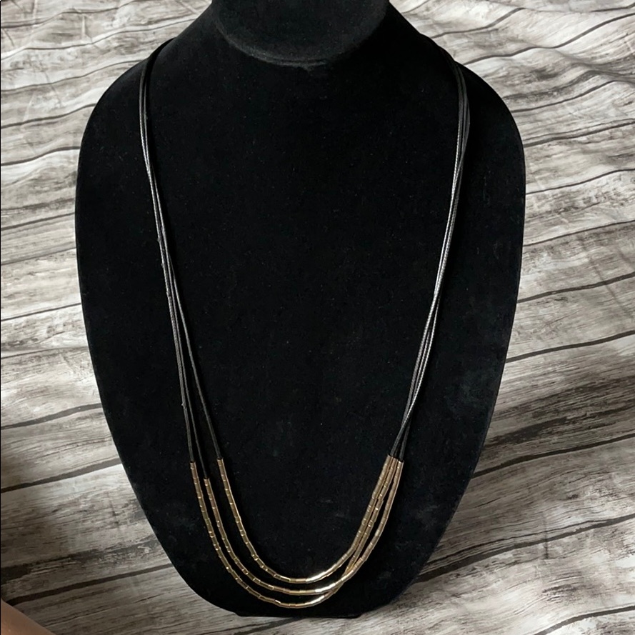 A New Day Multilayered Black Cord Necklace 14$